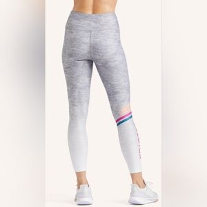 Gray Leggings with Colorful Stripes